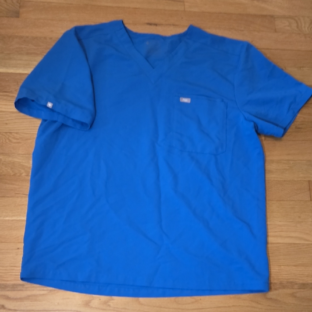Mens Figs Vibrant Blue Short Sleeve Scrub Crew Neck Top